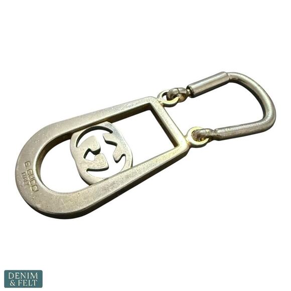 Gucci G. Gucci Vintage Italy Silver-Tone Logo Keyring Bag Charm - Picture 9 of 11